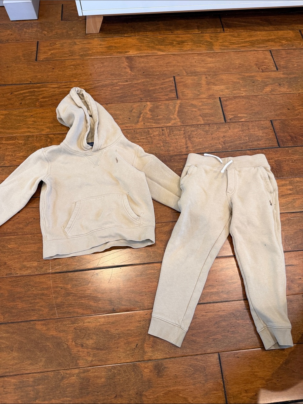 Polo Ralph Lauren sweat outfit size 5 beige with some stains